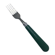 Poinsettia-Christmas Charm (Stainless) Gibson Green Plastic Handle Fork 7-3/4"