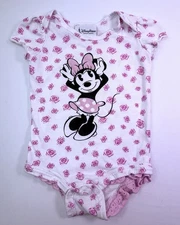 Disney Parks Walt Disney World 12M Minnie Mouse Roses Screenprint Bodysuit