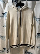 LONG WHARF Sweater Women’s S Cream White Narragansett SeaWell Hoodie Pullover