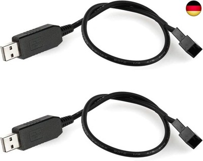 Full Speed 12V Voltage Step-Up USB auf 3-Pin und 4-Pin PC-Lüfter Gesleevtes 