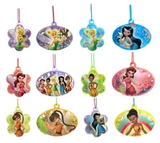 Disney Fairies Tinker Bell Fairy Friends Puffy Glitter Necklaces 2" Party Favors