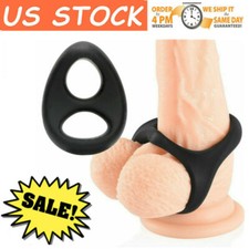 Sex Toys Double Cock Ring Ball Strap Get Hard Last Longer Penis Ring Enlarger US