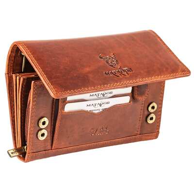 MATADOR ECHT Leder Damen Langbörse Geldbörse Geldbeutel Groß 17