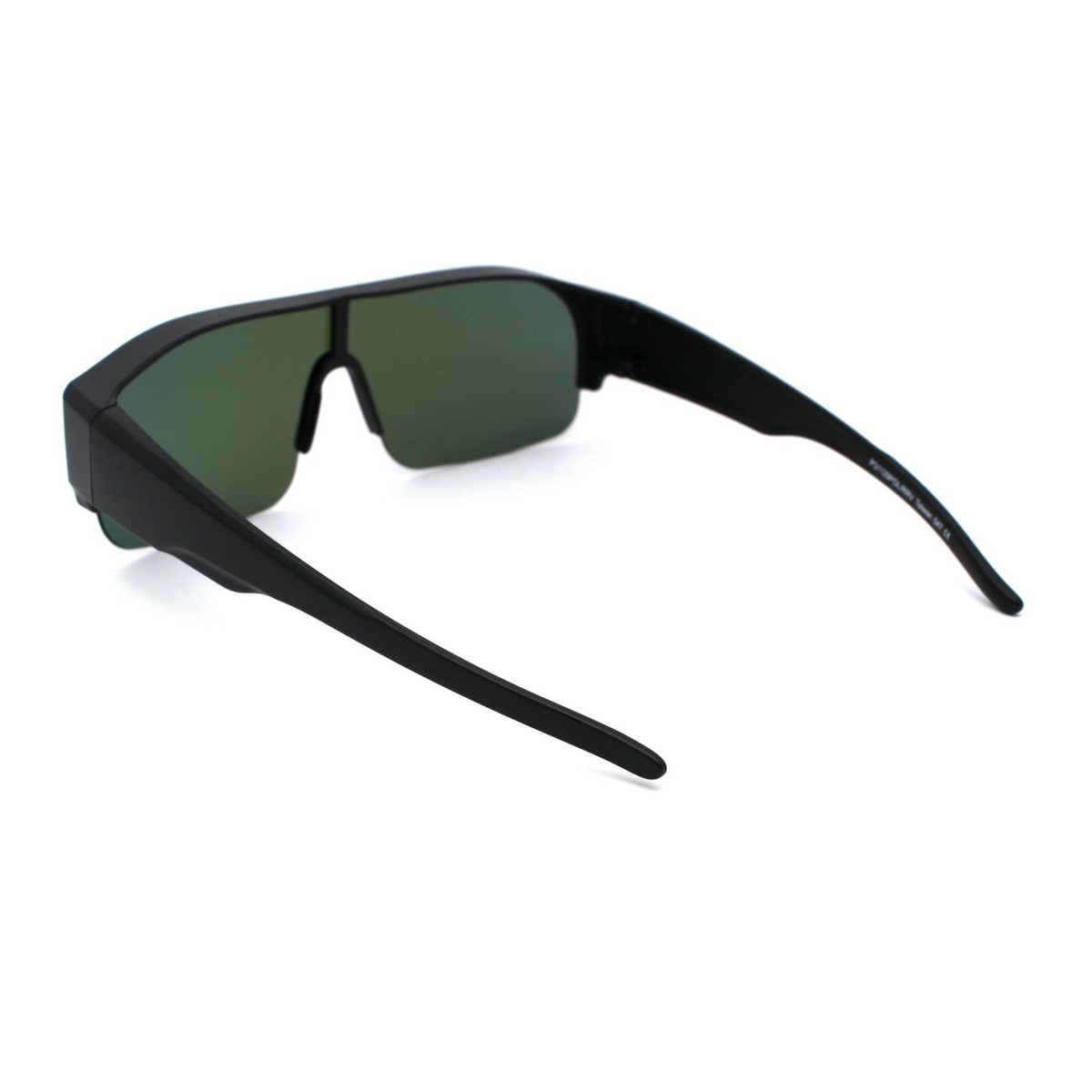 Polarized Half Rim Rectangle Sunglasses - 60mm Fit Over Eyeglasses, UV400 Protection, Men's Classic