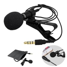 Clip-on Mini Mic Microphone 3.5mm Lavalier Lapel For Mobile Phone PC Recording