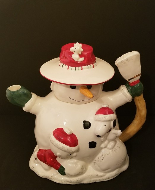 Lenox Snowman Christmas Teapot Snoopy Charlie Brown eBay
