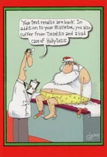Mistletoe, Tinselitis and Hollytosis Nobleworks Box of 12 Funny Christmas Cards