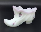 Fenton Art Glass Milk Glass Victorian Slipper Shoe Hand Painted Artist Signed 3" — photo 2