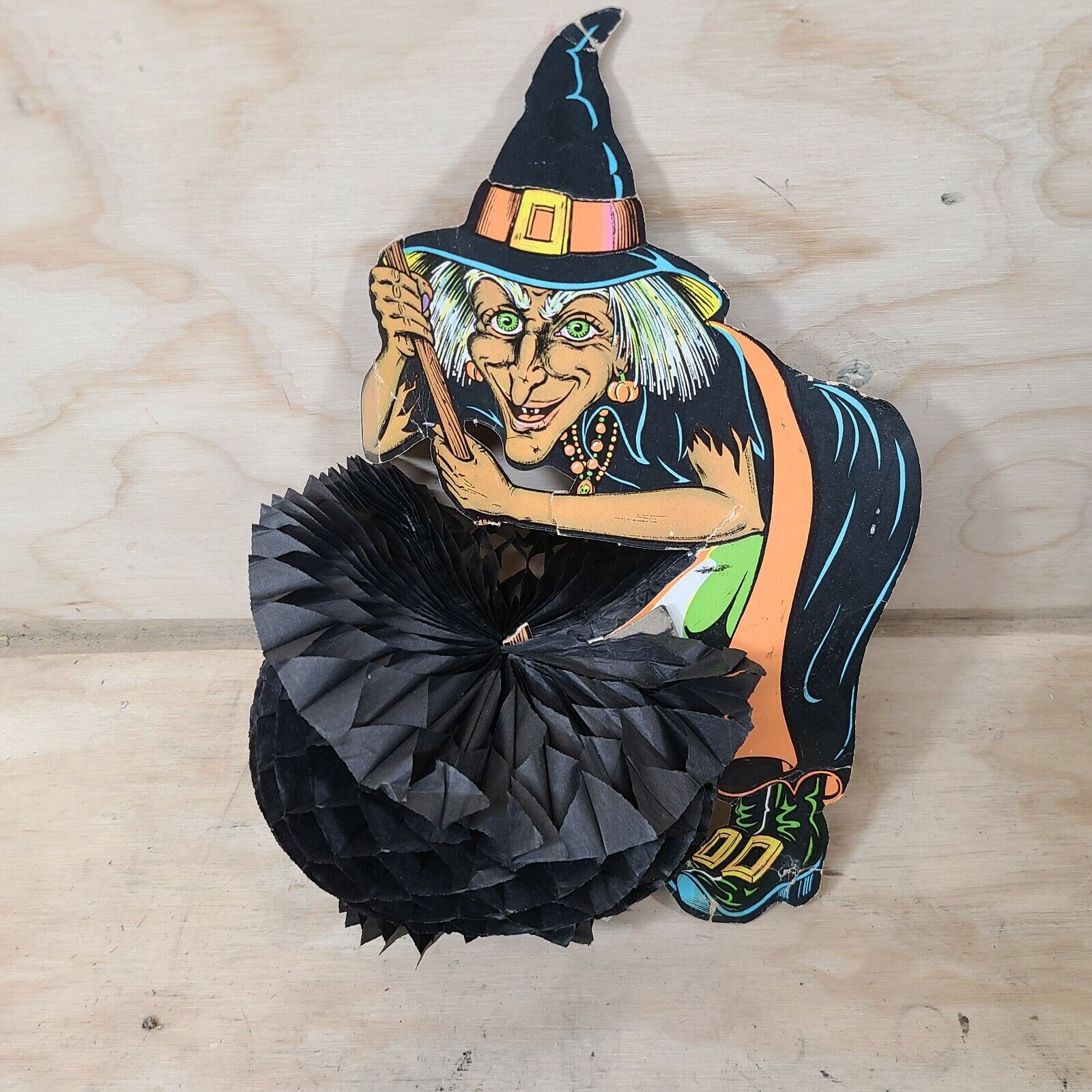 Vintage Halloween Decoration Beistle Witch Scary Decor Paper ...