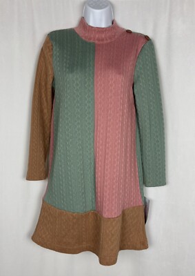 Bonnie Jean Girls Size 16 Long Sleeve Color Block Sweater Dress