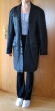 Ledermantel, Schweins-Nappaleder, Farbe schwarz, Größe 46