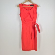 David Lawrence womens dress size 6 pencil red sleeveless round neck zip 058854