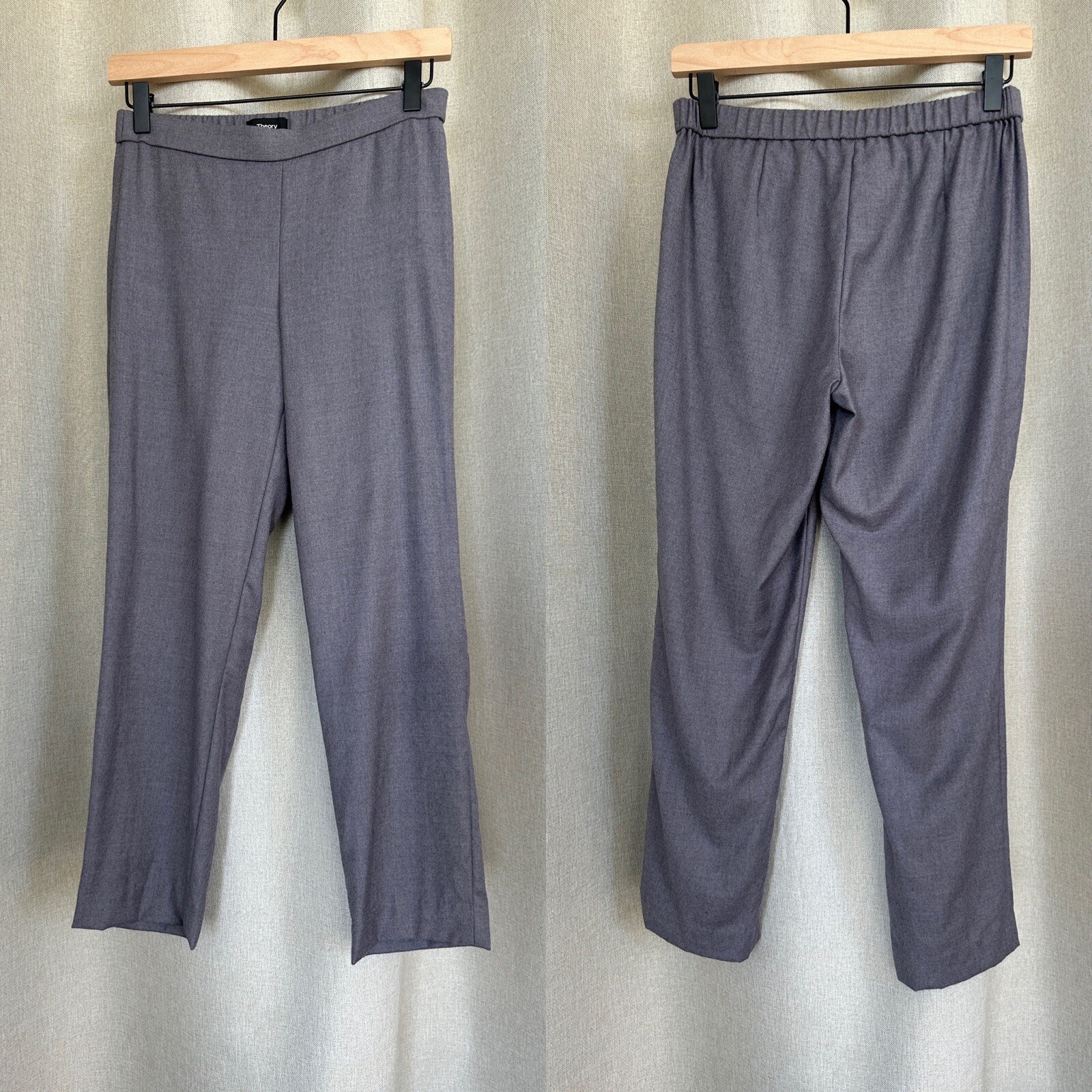 Theory Wool Sleek Flannel Basic Pull On Lavender … - image 2