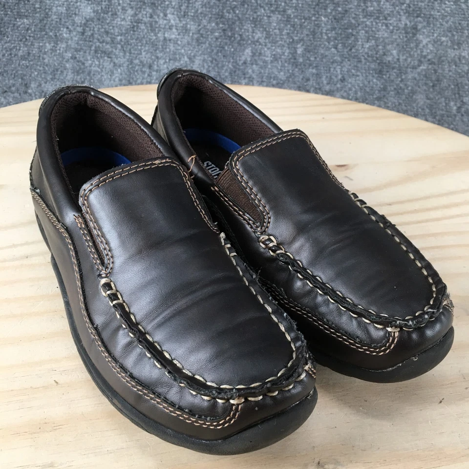 Stacy Adams Shoes Youth 2 Boys Porter Slip On Moc Loafer Brown Faux Leather - Image 3 of 4