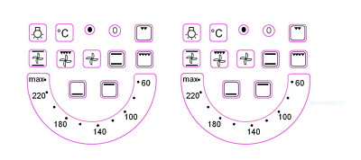 Appliance Control Panel Stickers 63-Piece Oven Temperature Dial Sticker Set Replacement Symbols For Stove 543134 - Foto 2