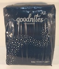 NIP Goodnites 33 ct youth night time underwear underpants bedtime pants S/M girl