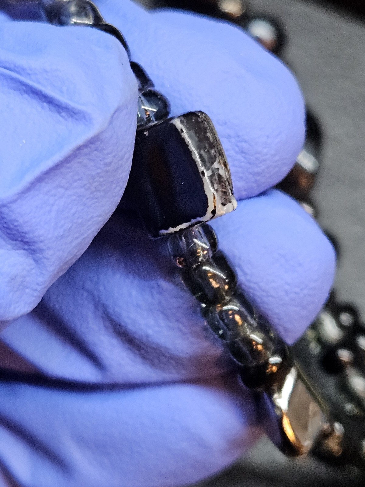 Multi Beaded Multi Strand Black Shell Beaded Blac… - image 12