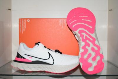 Nike Mens React Infinity Run FK 3 Running Shoes White/Black-Pearl White Size 11