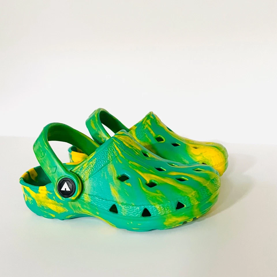 Zuecos AirWalk Compel 2 verde amarillo tie dye mulas niños 1 3 4 6 7 8 9 12 13 Foto 2 de 4