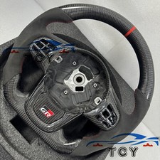Carbon Fiber Alcantara Steering Wheel Fit For Toyota Supra A90 A91 Gr 2019-2025