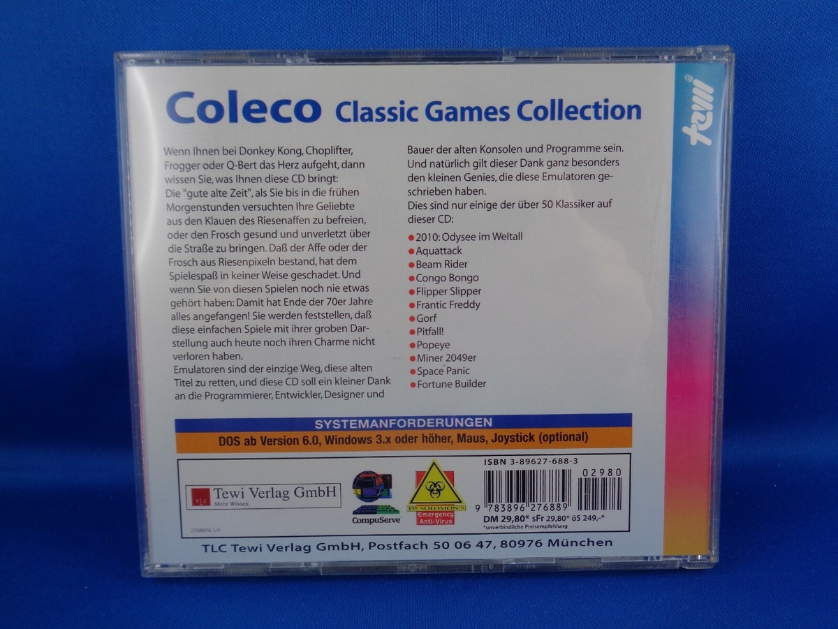 MS-DOS PC -- COLECOVISION CLASSIC GAMES COLLECTION VOL. 1 / CD-ROM
