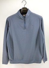 Peter Millar 1/4 Zip Mens M Crown Sport Pullover Blue Striped