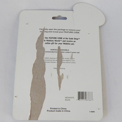 Webkinz blau grau gelb gestreift Strandshorts Haustier Katze Hund Plüsch Kleidung neuer Code - Bild 5 von 8