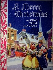 VTG 1950s A MERRY CHRISTMAS SONG VERSE STORY BOOK RUBANK CHICAGO