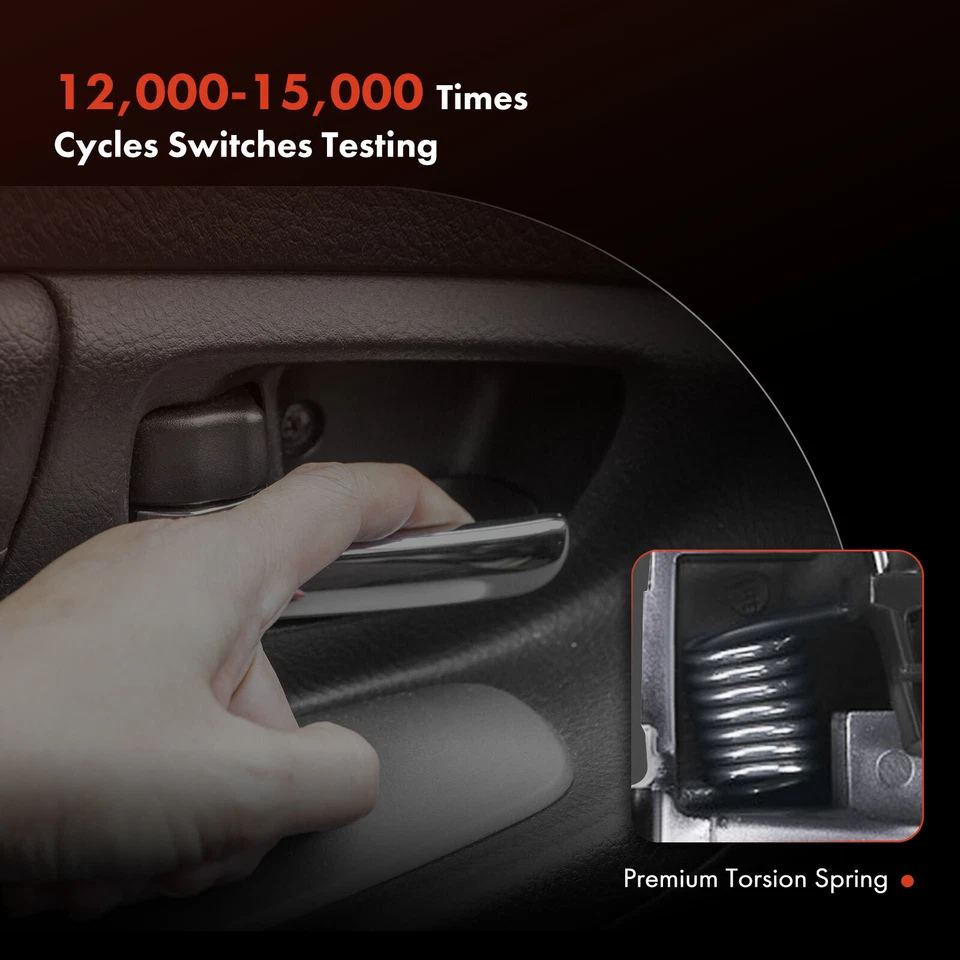 4x Manija de puerta interior delantera y trasera negra y plateada para Ford Freestyle 2005-2007 Foto 4 de 4