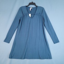 Francesca's Women's Long Sleeve Shirt Dress Blue Size XS