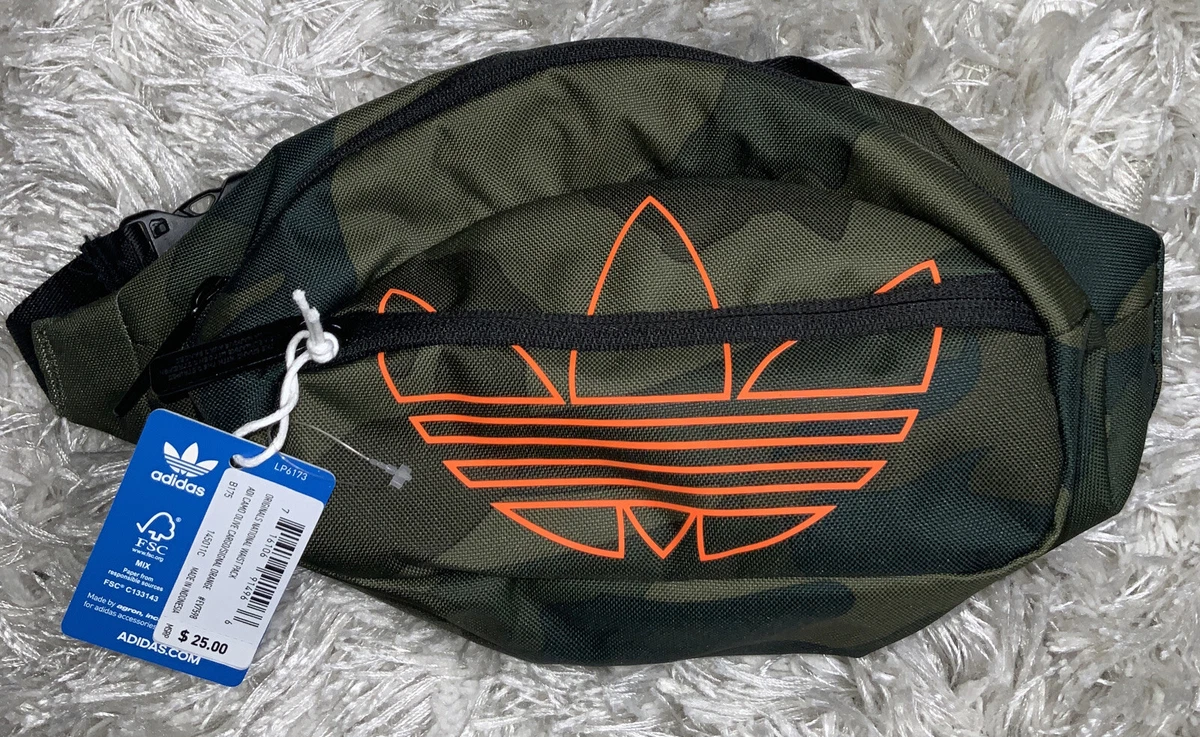 adidas Originals Unisex Camo Olive Cargo Signal Orange National Waist Fanny Pack
