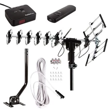 Outdoor Antenna 200 Miles Long Range with Remote Motorized 360 Degree Rotation