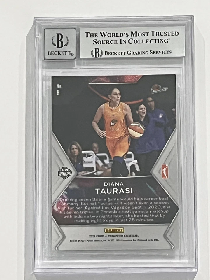 Diana Taurasi Signed 2021 Panini Prizm WNBA Fireworks #8 BAS 10 Autograph Grade - Image 2 of 2