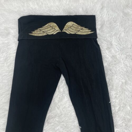 Leggings vintage Victoria Secret pieghevoli donna piccoli lunghi ST Bling Wings Y2K - Foto 5 di 9