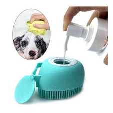 2 Pack Pet Bath Brush Silicone Dog Grooming Massage Scrubber Soap Dispenser BOGO