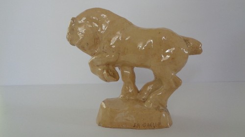 Rare Vintage Pottery Horse Sculpture Figurine by J.A GAUSE ART STUDIO NIEUPORT - Picture 4 of 23