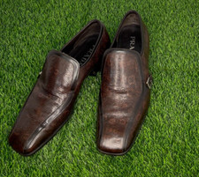 Prada Mens Brown Python Loafers Sz US9 UK8 Slip On