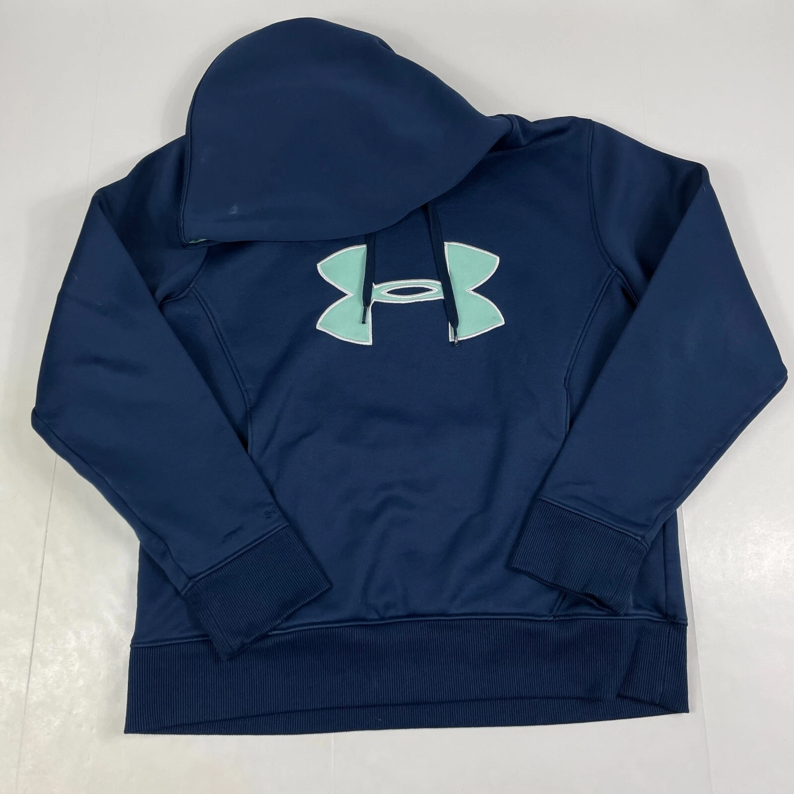 Under Armour Hoodie Womens Large Blue ColdGear Storm Long Sleeve Pullover Lined