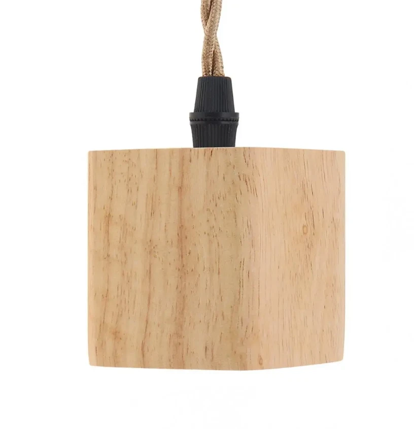 Wood pendant sale light plug in