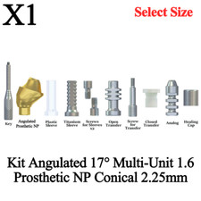 1x Kit Prótesis Angulada 17° Multi-Unidad 1.6 NP Cónica 2.25mm Titanio Dental