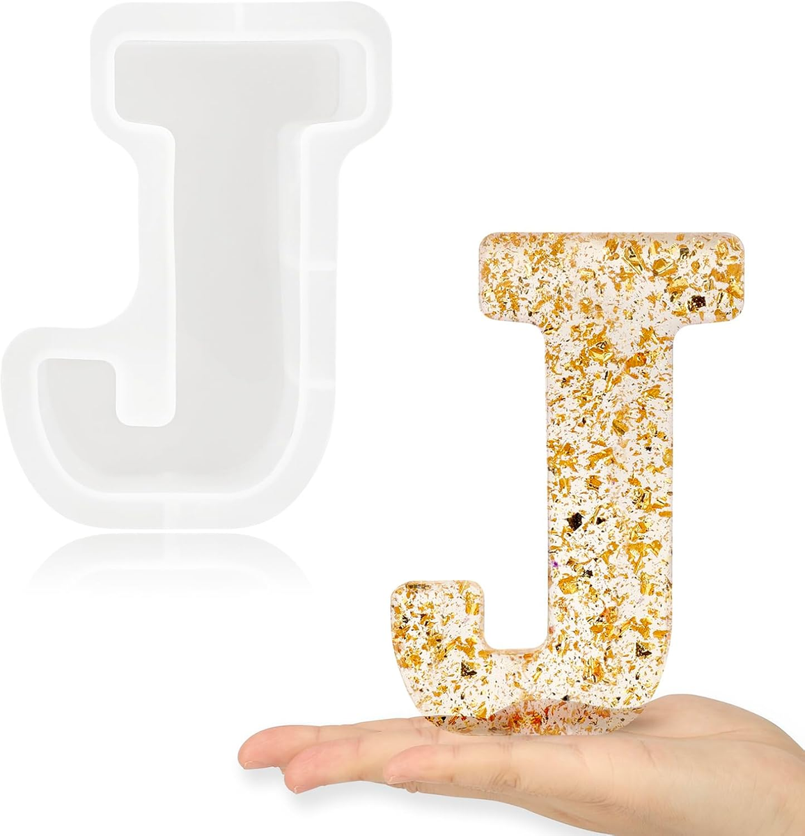 Inch Large Letter Molds for Resin, 3D J Capital Alphabet Epoxy