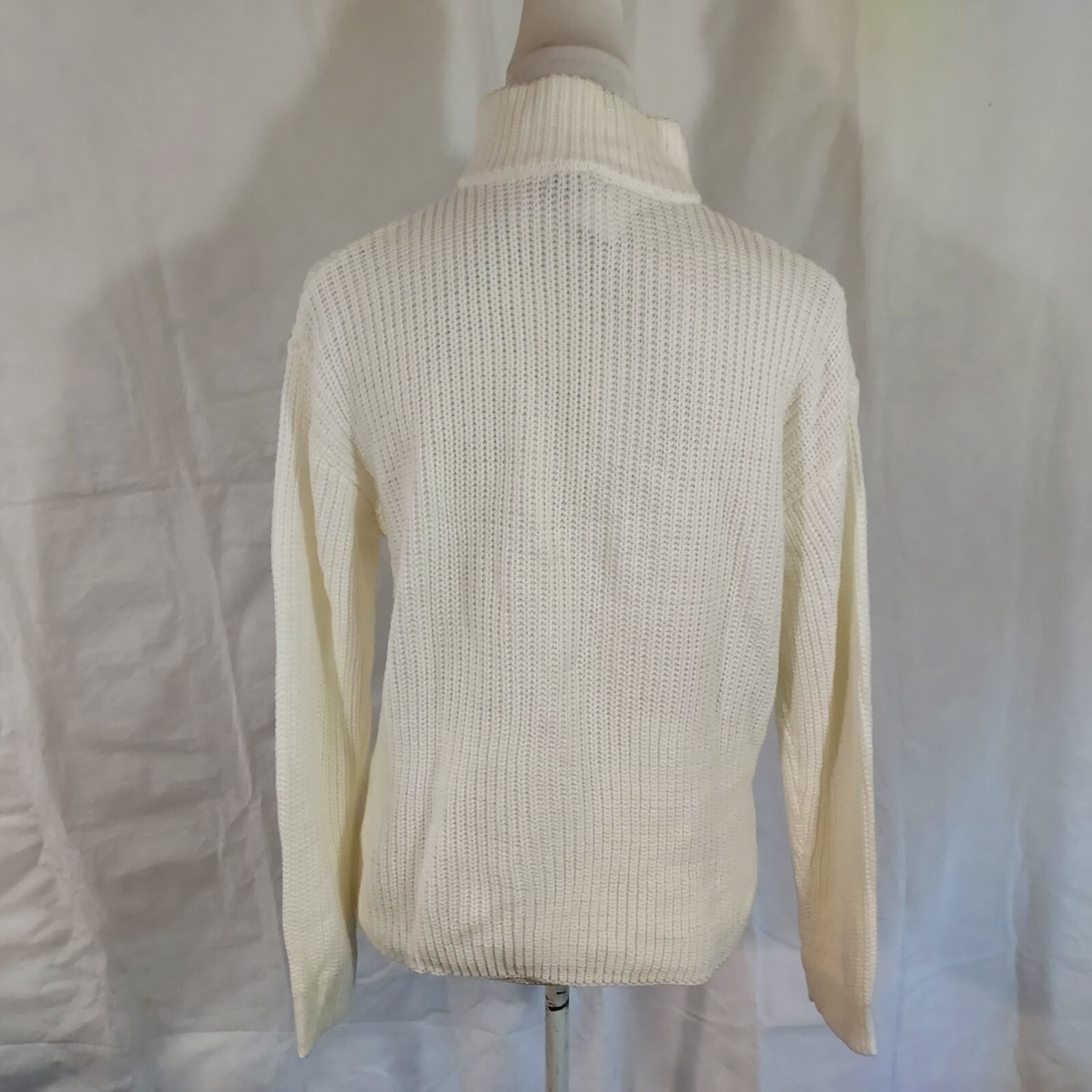 Rue21 Sweater Mock Neck 1/4 Zip Off White Stretch Comfy Size Small NWT