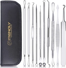 Pimple Popper Tool Kit, 10 Pcs Blackhead Remover Zit Popper for Blemish, Pimple 
