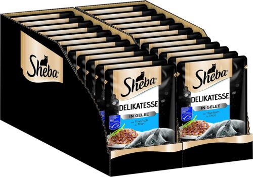 Sheba Delikatesse Gelee Hochwertiges Nassfutter Katzenfutter Thunfisch 24 x 85 g - Bild 1 von 7