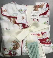 Pottery Barn Kids ~ Size 6 ~Santa’s Sleigh Flannel Pajamas ~ New