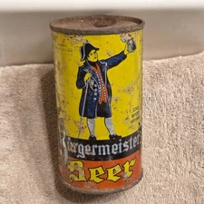 BURGIE BEER, O/I IRTP flat top beer can, San Francisco, California Milwaukee Bry