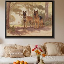 Dog Canvas Print Oil Painting Belgian Malinois German Shepherd Wall Art Decor