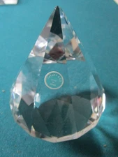 Paperweight diamond crystal glass- “Tiffany”- 3 3/4" tall. Original label