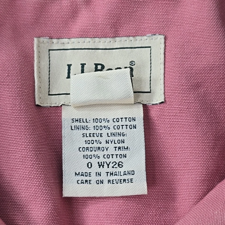 Abrigo chaqueta de campo LL Bean Barn vintage para mujer mediana PETITE rosa lona pana Foto 4 de 4