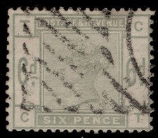 GB QV SG194, 6d dull green, USED. Cat £100. CT